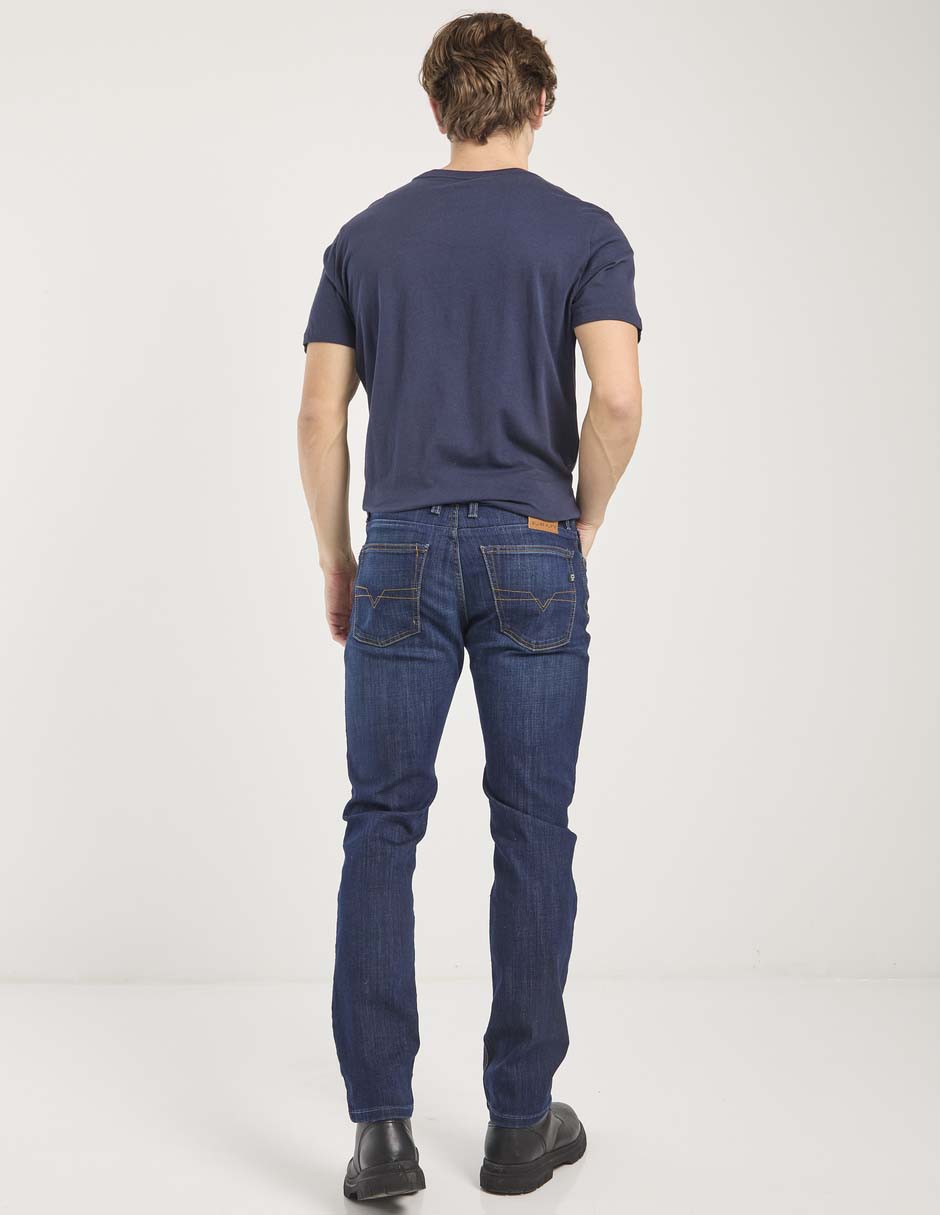 Jeans skinny lavado obscuro para hombre 5
