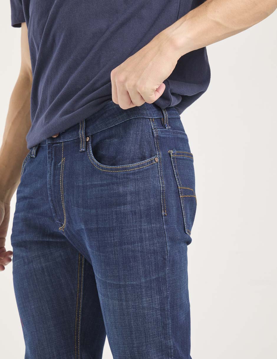 Jeans skinny lavado obscuro para hombre 7