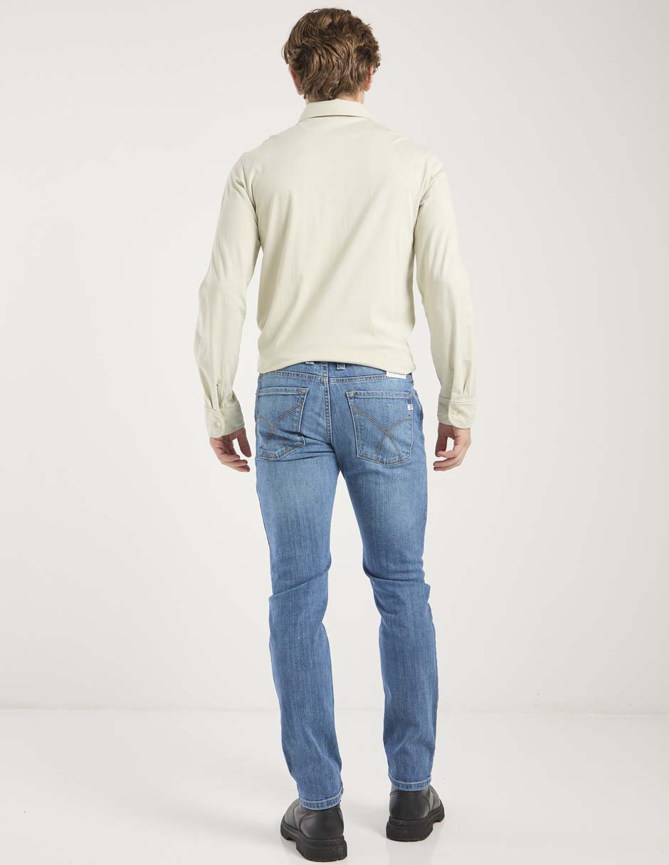 Jeans skinny lavado stone wash para hombre 5