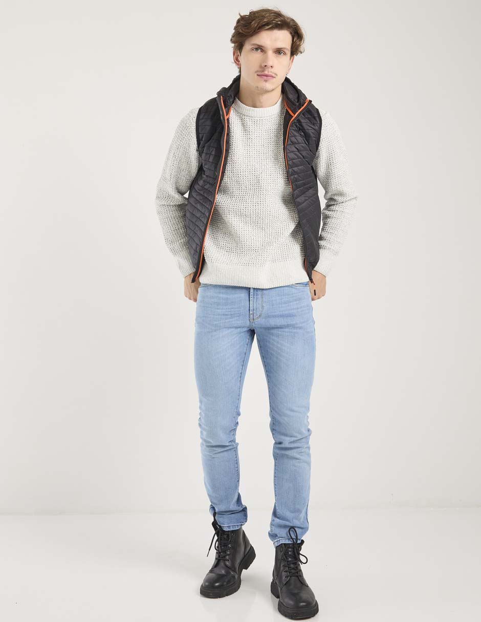Jeans skinny lavado claro para hombre 6