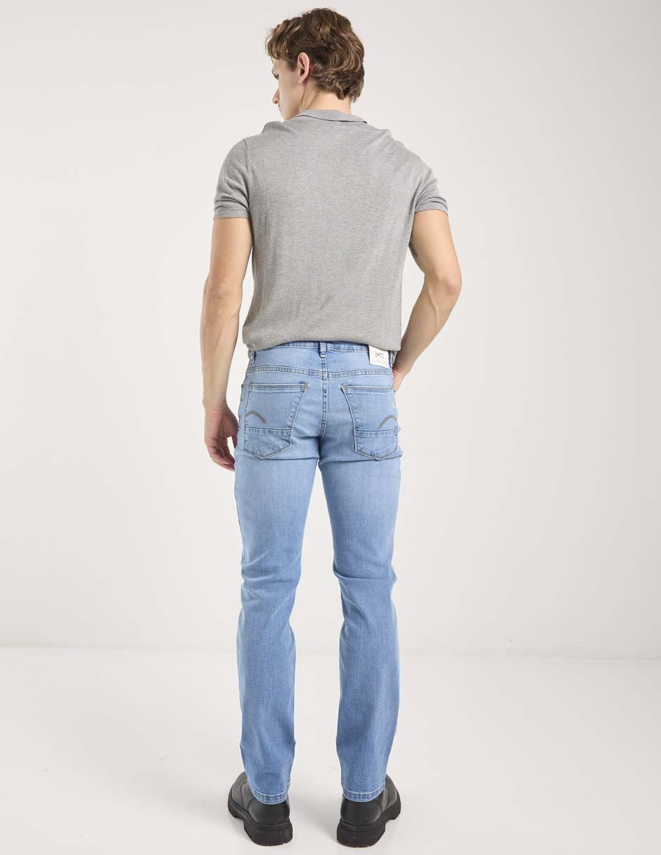Jeans slim lavado claro para hombre 5