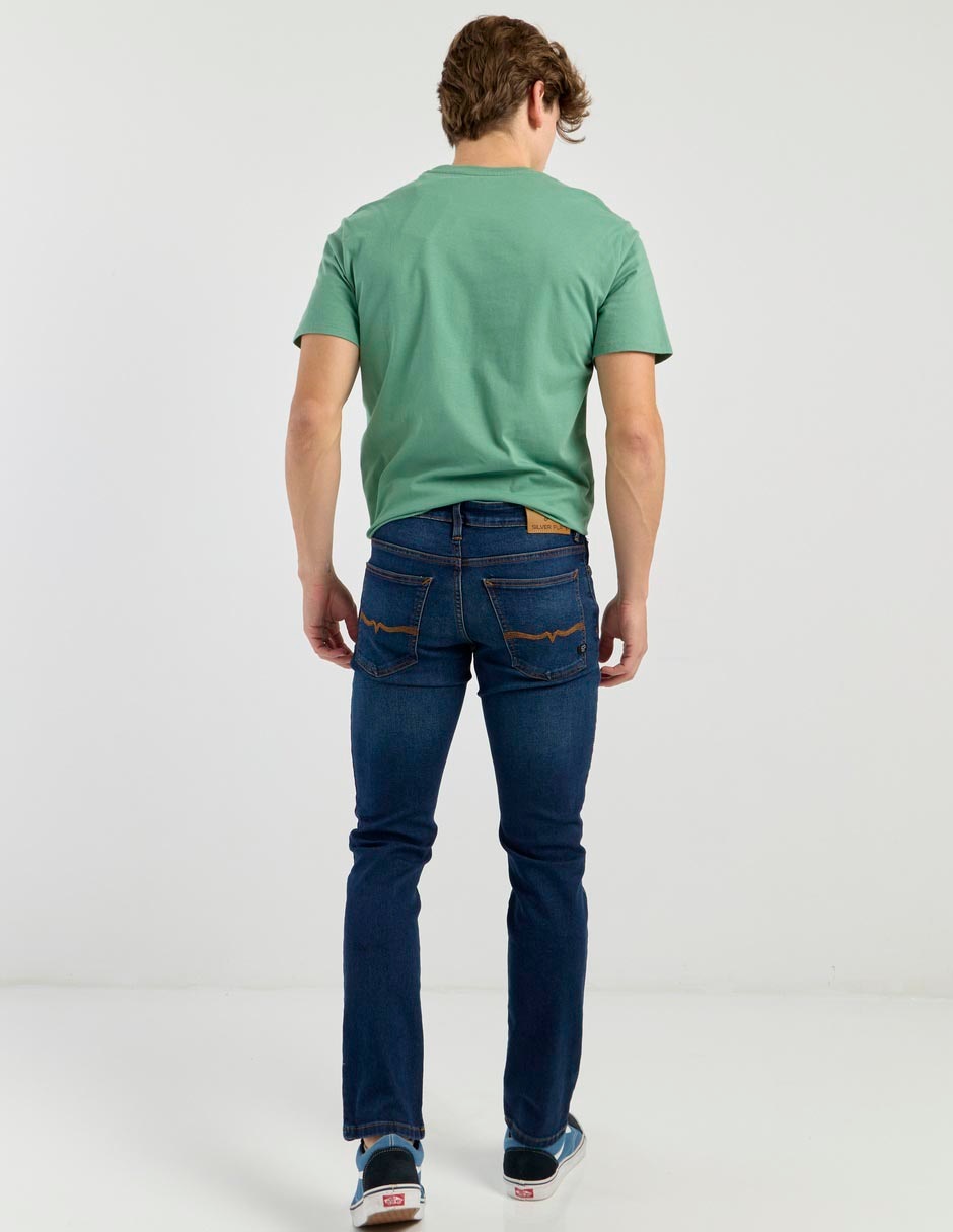 Jeans skinny lavado stone wash para hombre 5