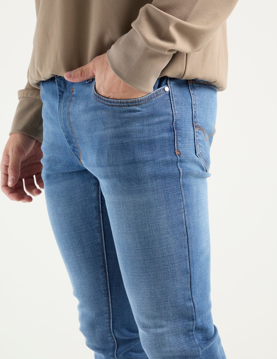 Jeans super skinny Silver Plate lavado stone wash para hombre