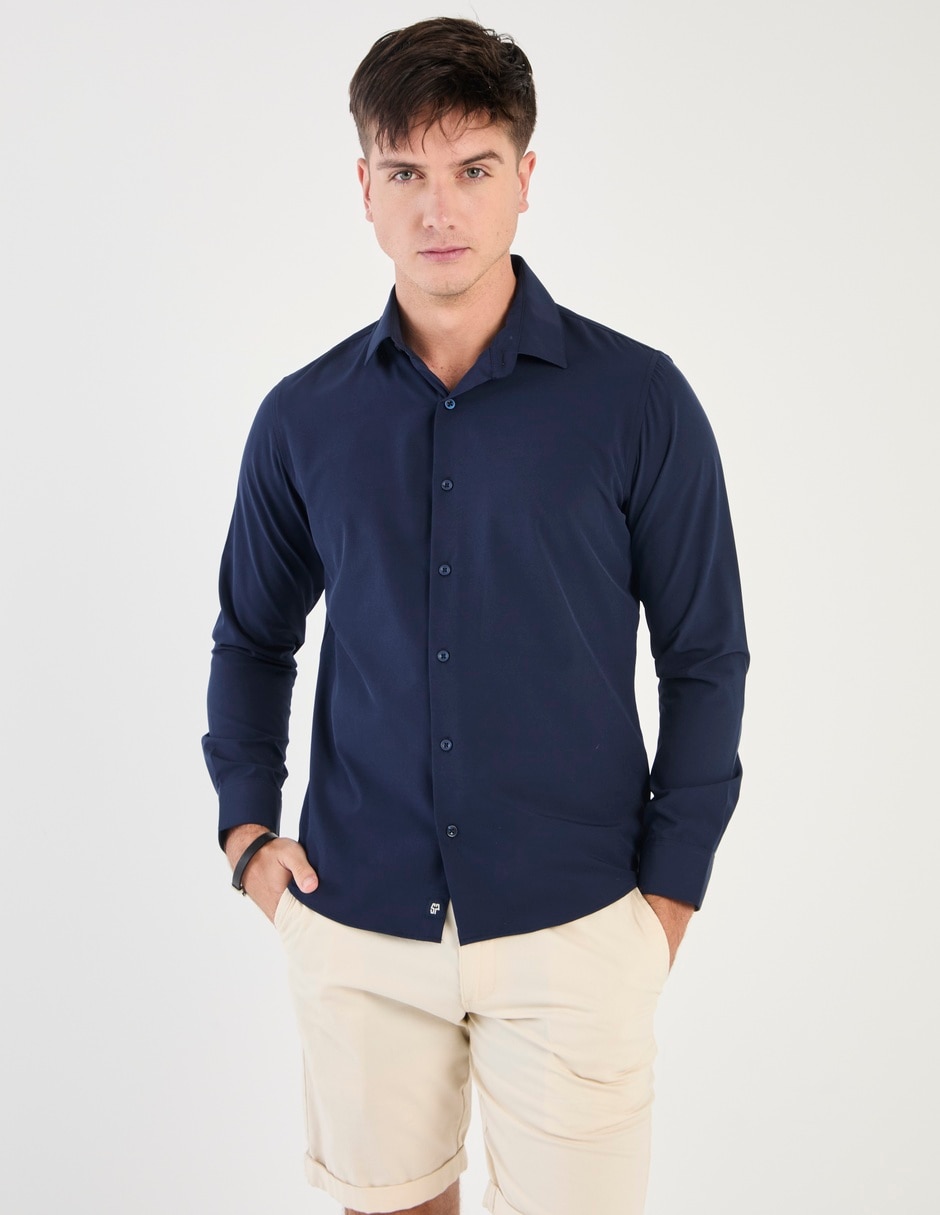 Camisa casual manga larga para hombre