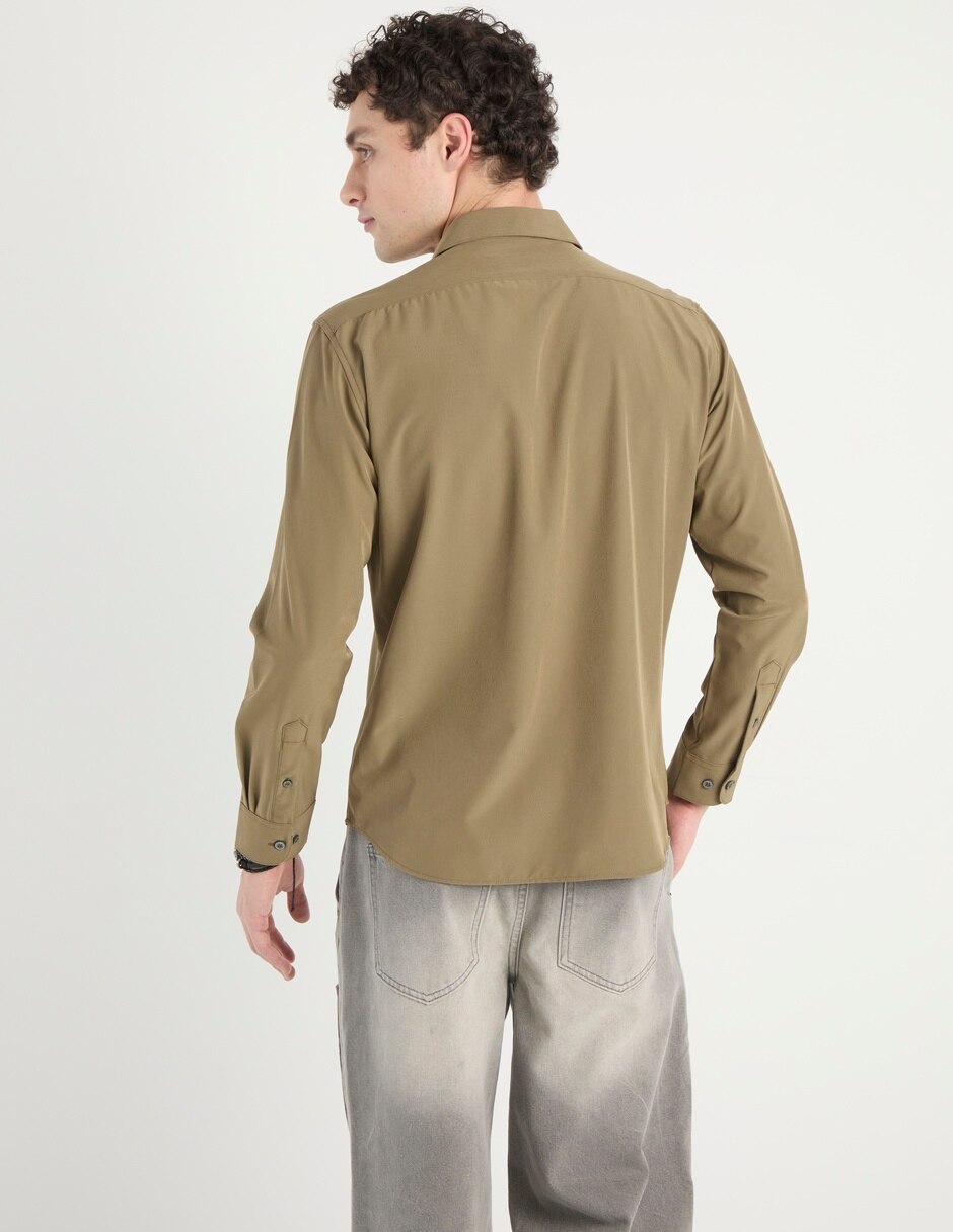 Camisa casual manga larga para hombre 2