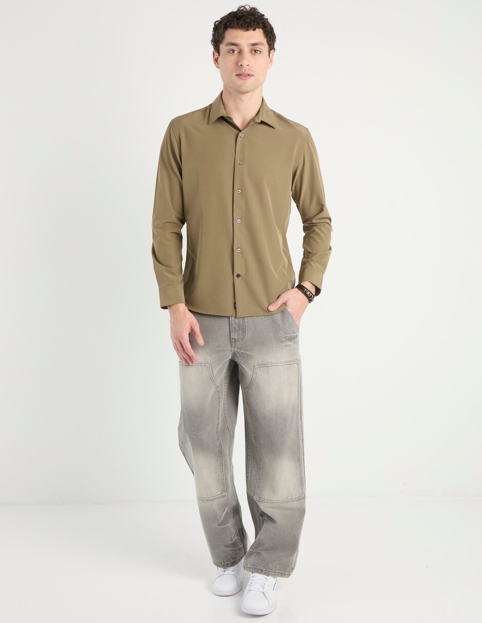 Camisa casual manga larga para hombre 3