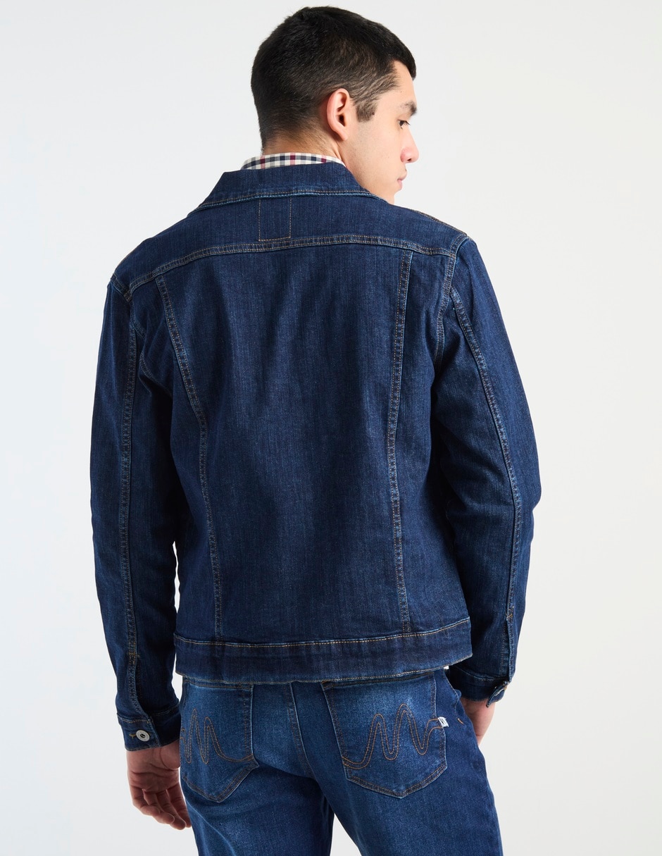 Chamarra denim Silver Plate con bolsillos para hombre
