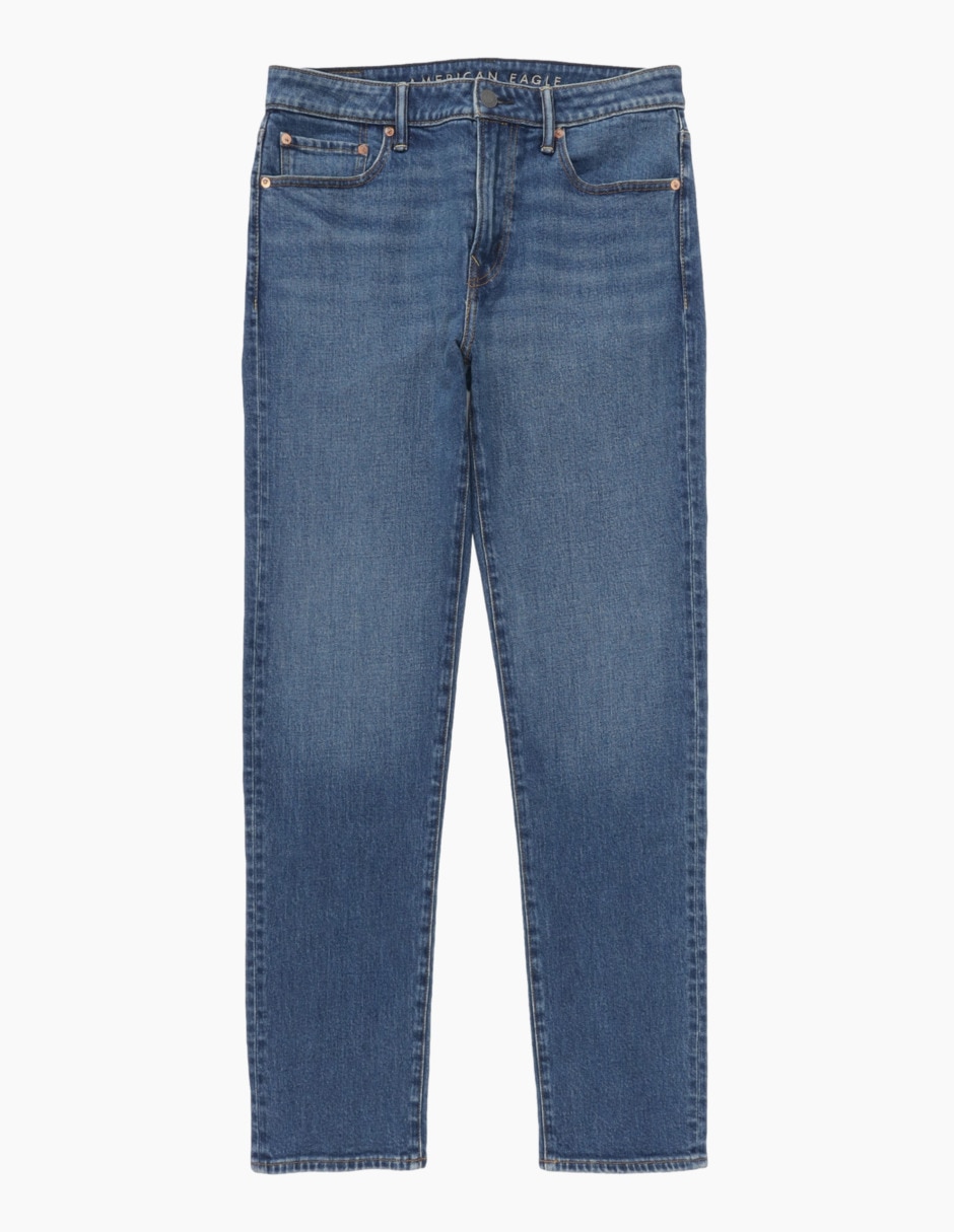 Jeans straight lavado whisker para hombre