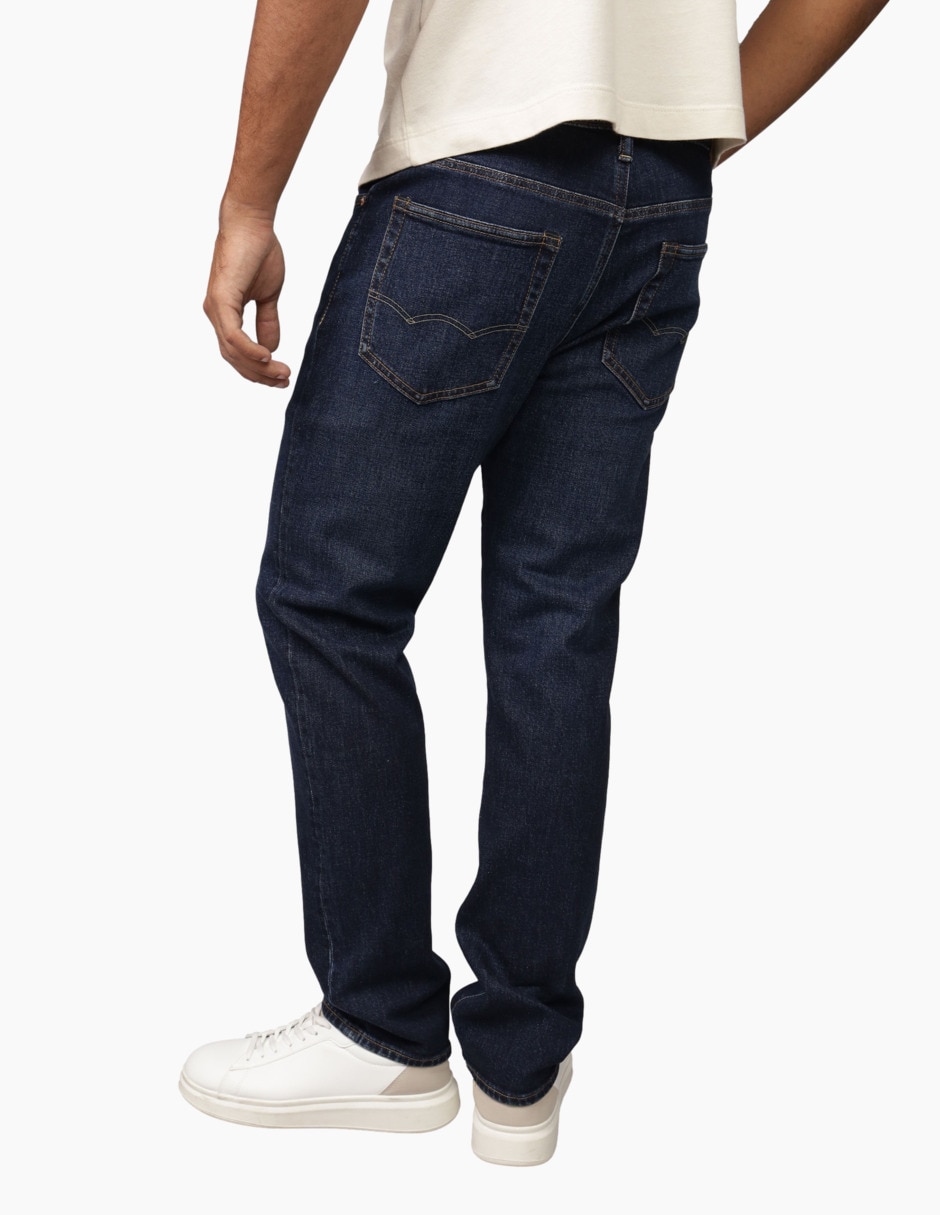 Jeans straight deslavado para hombre 3
