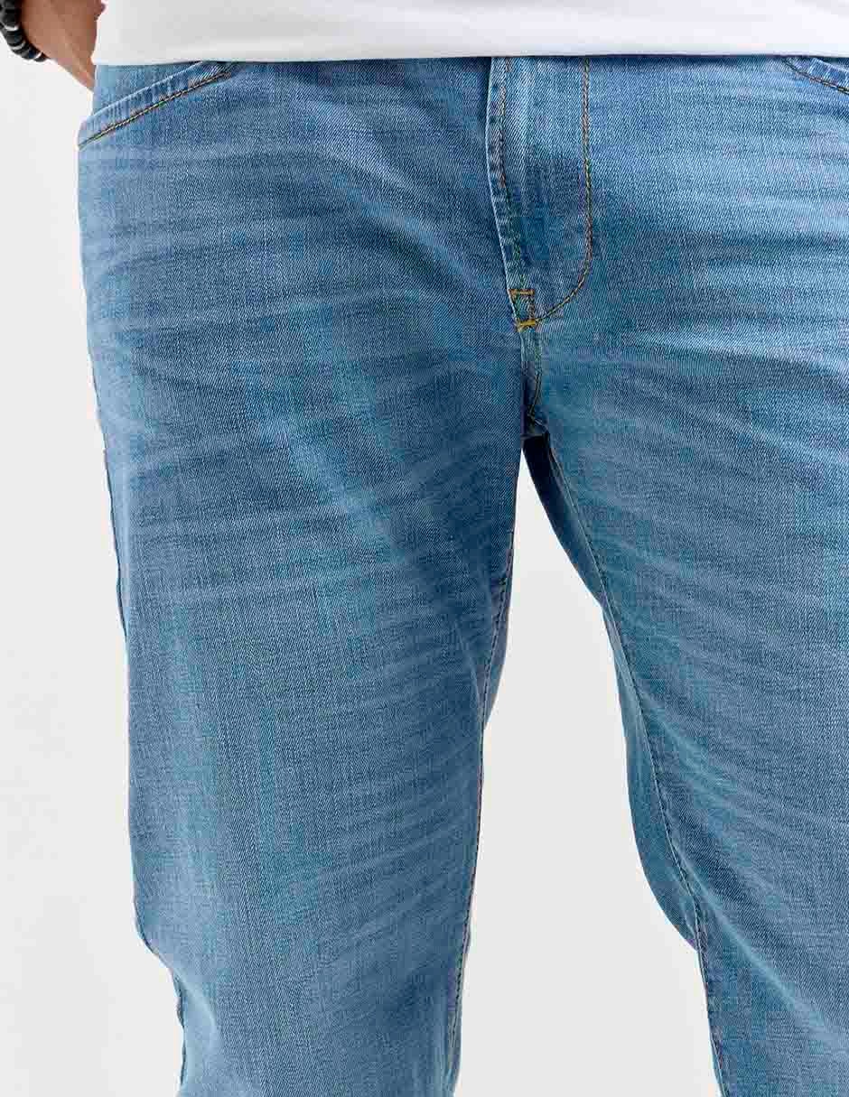 Jeans wide leg Silver Plate lavado stone wash para hombre