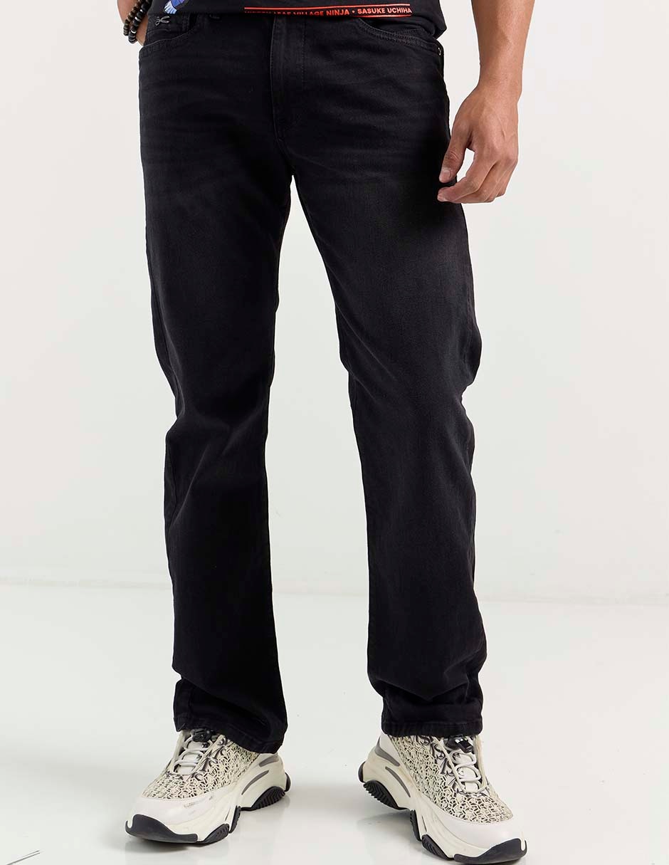 Jeans wide leg lavado obscuro para hombre 7