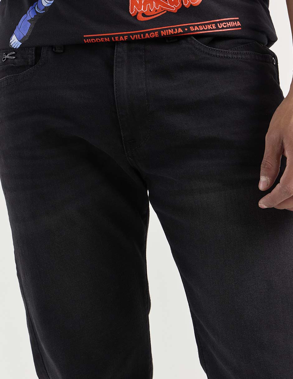 Jeans wide leg lavado obscuro para hombre 9