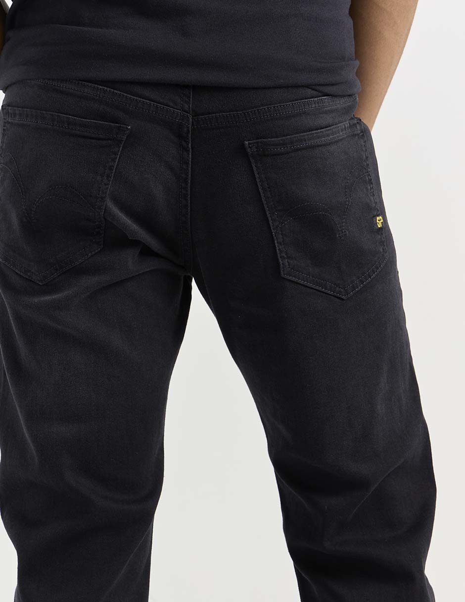 Jeans wide leg lavado obscuro para hombre 10