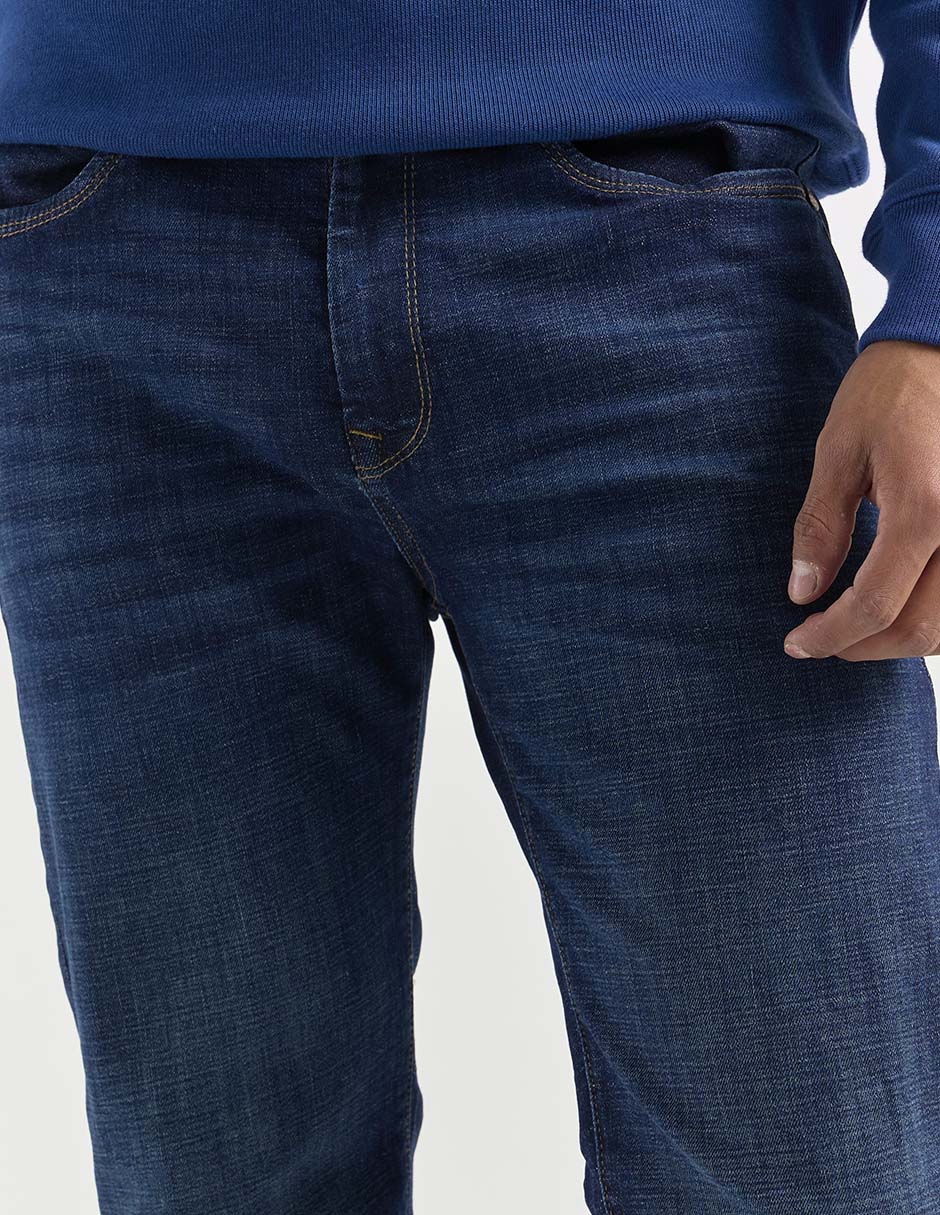 Jeans straight Silver Plate lavado whisker para hombre