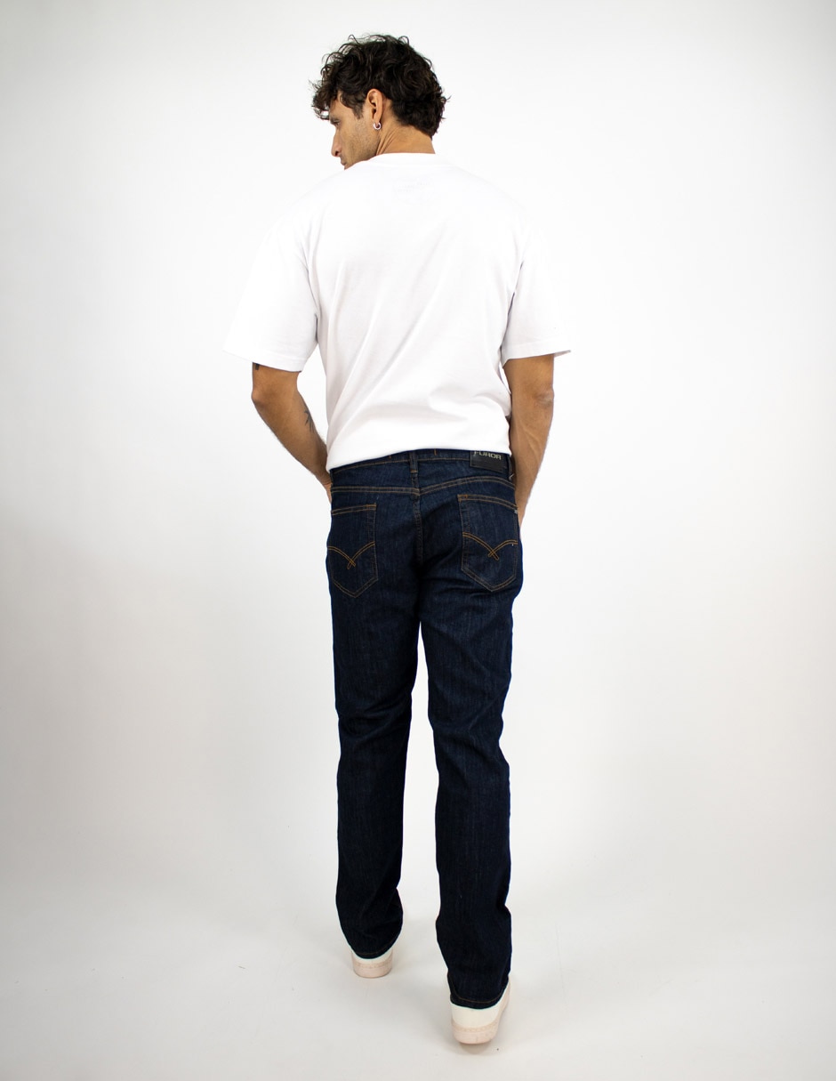 Jeans straight lavado medio para hombre