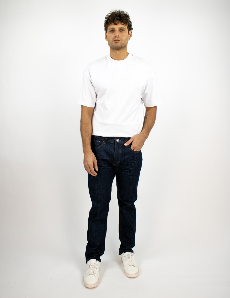 Jeans straight lavado medio para hombre