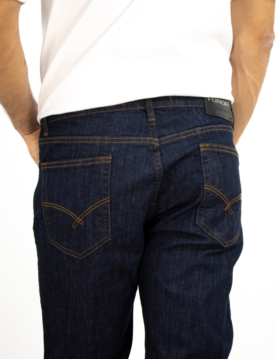 Jeans straight lavado medio para hombre