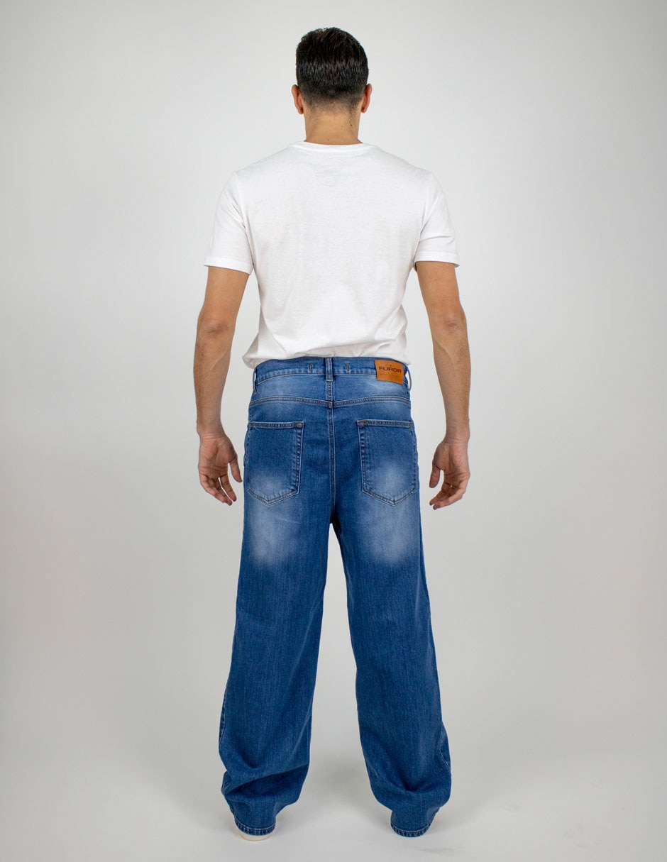 Jeans baggy deslavado para hombre