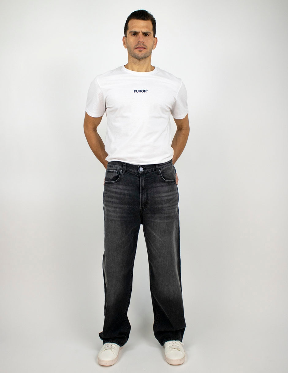 Jeans baggy deslavado para hombre