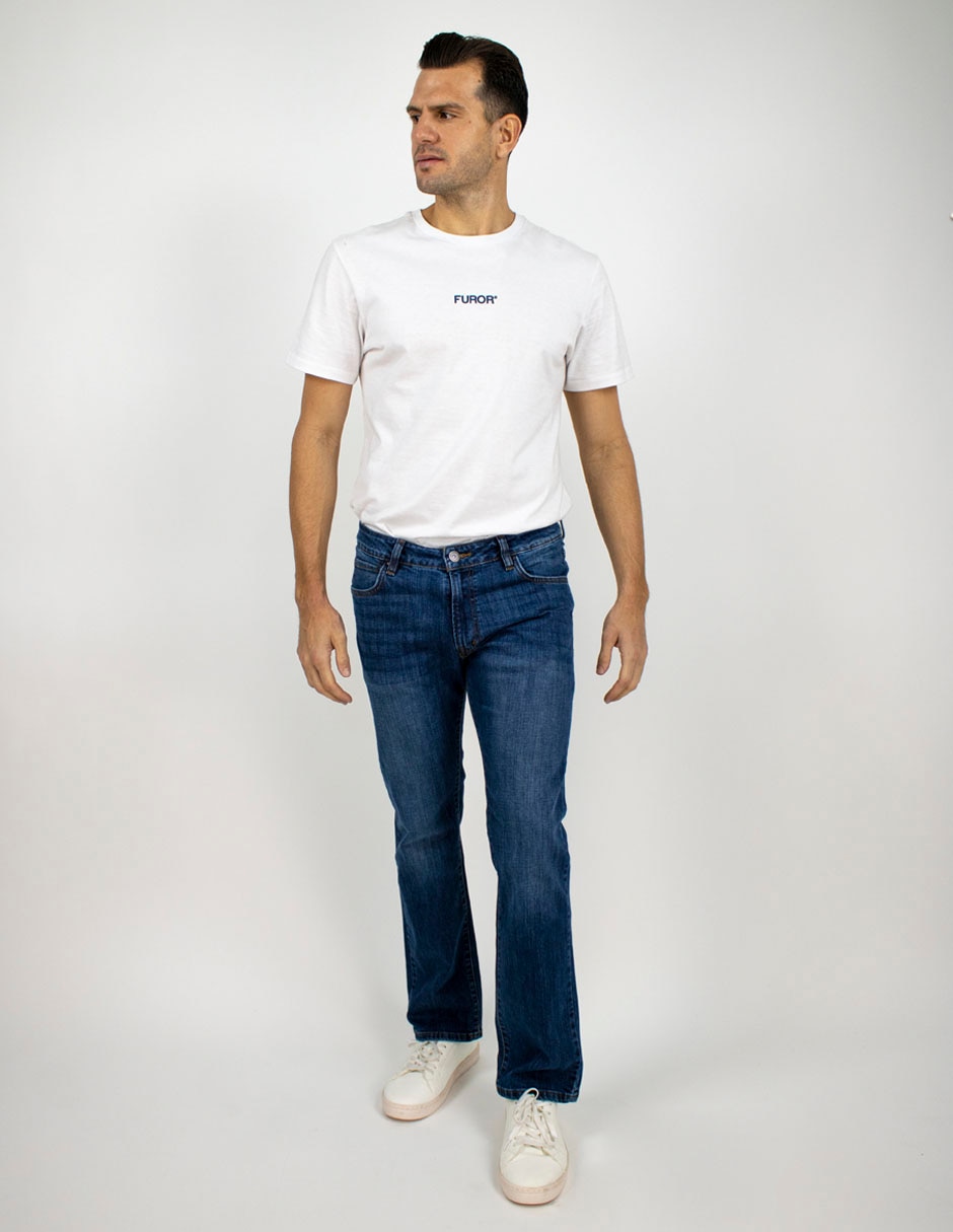 Jeans slim deslavado para hombre