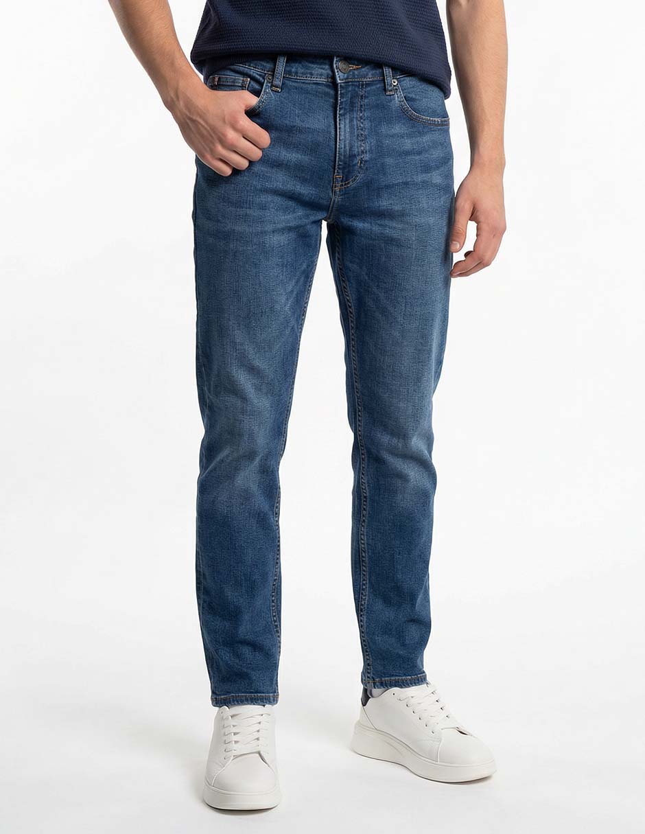 Jeans slim lavado stone wash para hombre 1
