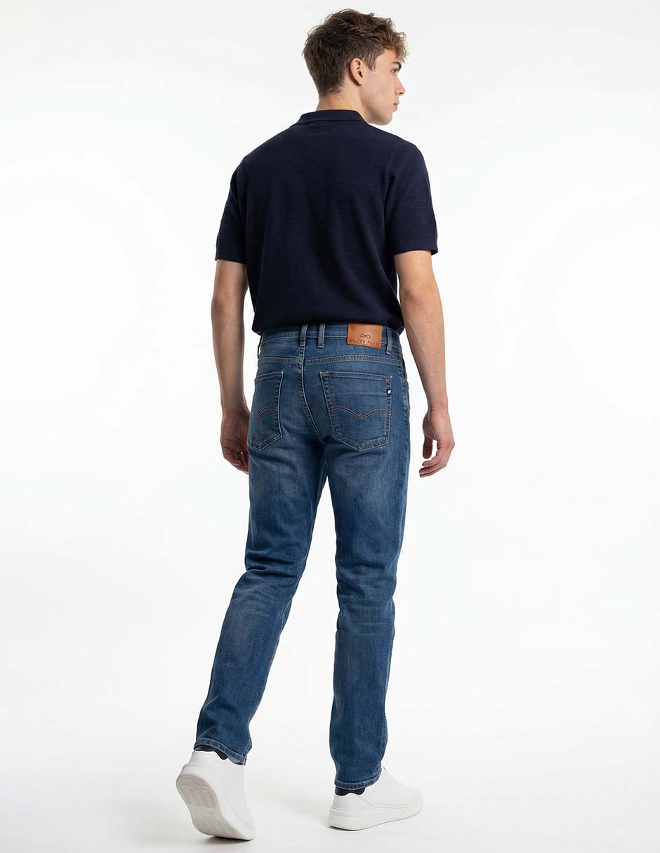 Jeans slim lavado stone wash para hombre 5