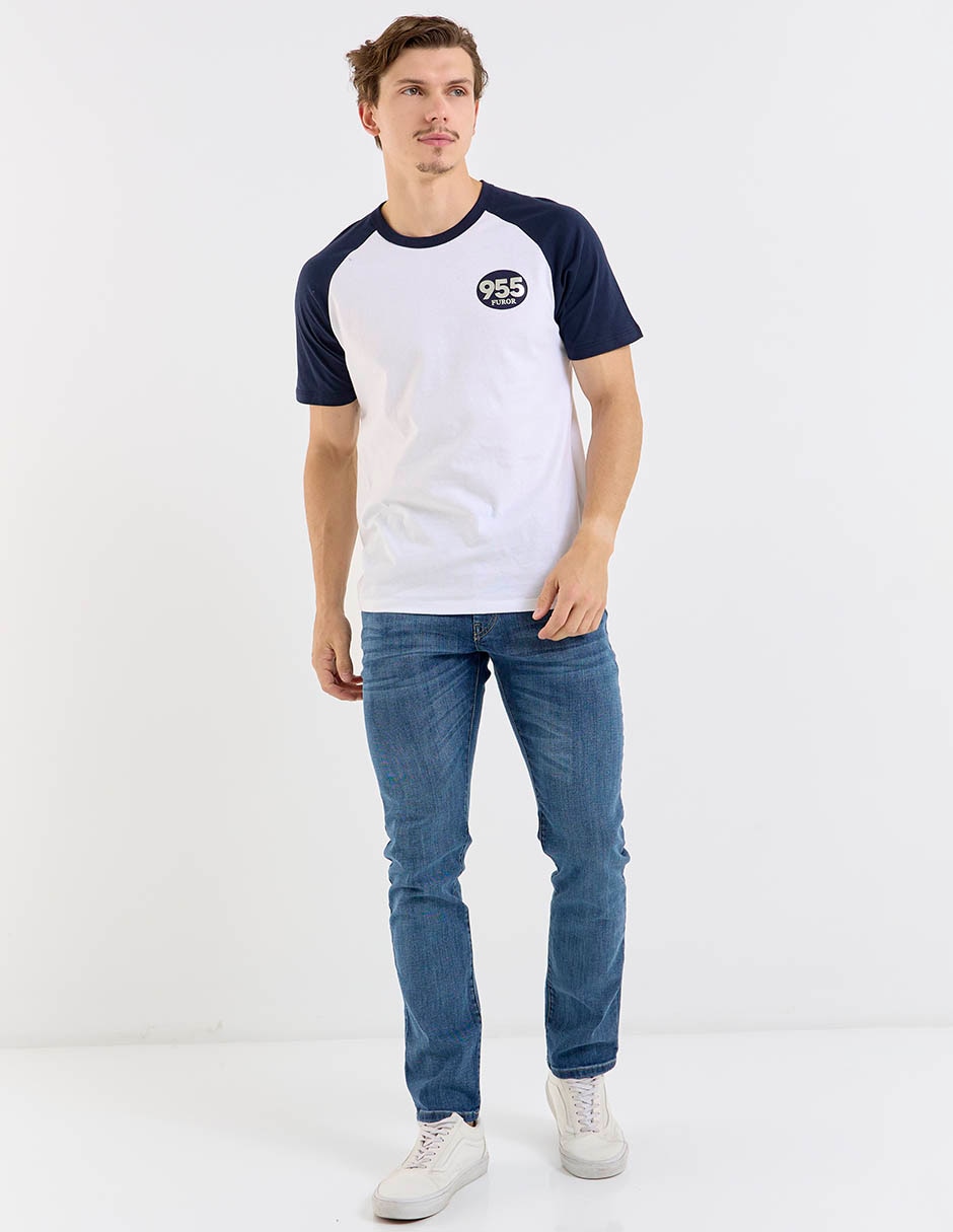 Jeans slim deslavado para hombre 1