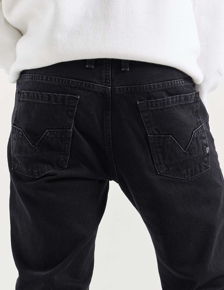 Jeans straight lavado obscuro para hombre