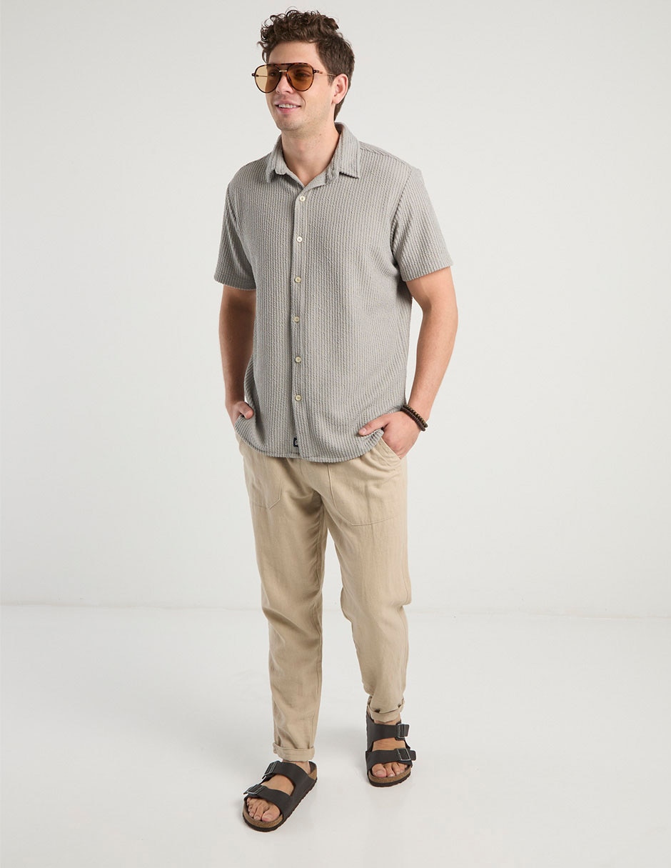 Camisa casual manga al codo para hombre 3