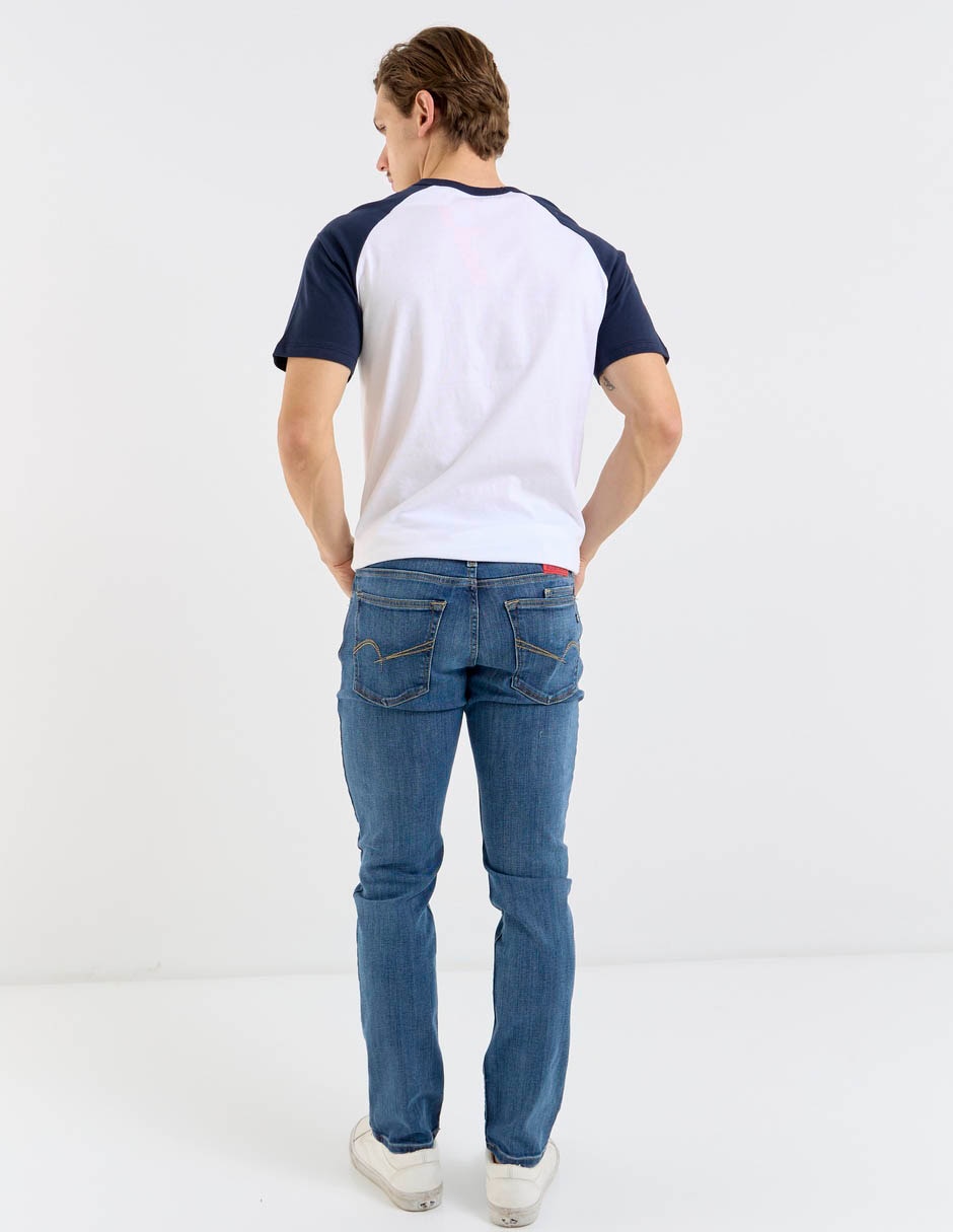 Jeans slim deslavado para hombre 6