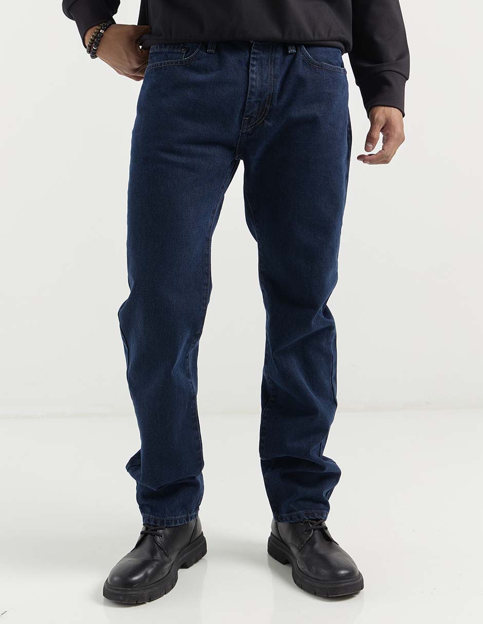 Jeans straight lavado obscuro para hombre 7