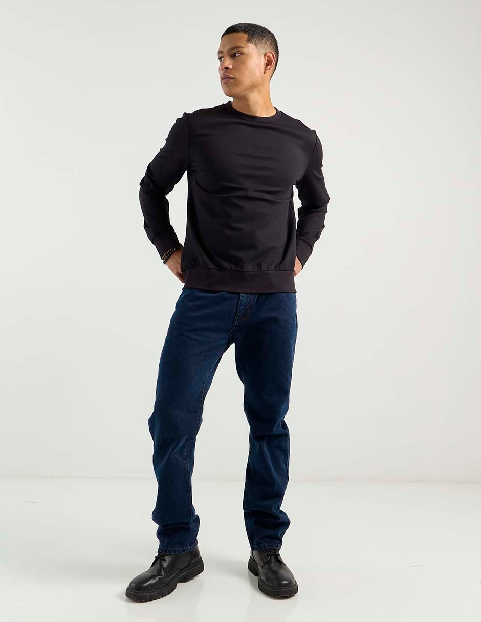 Jeans straight lavado obscuro para hombre 8