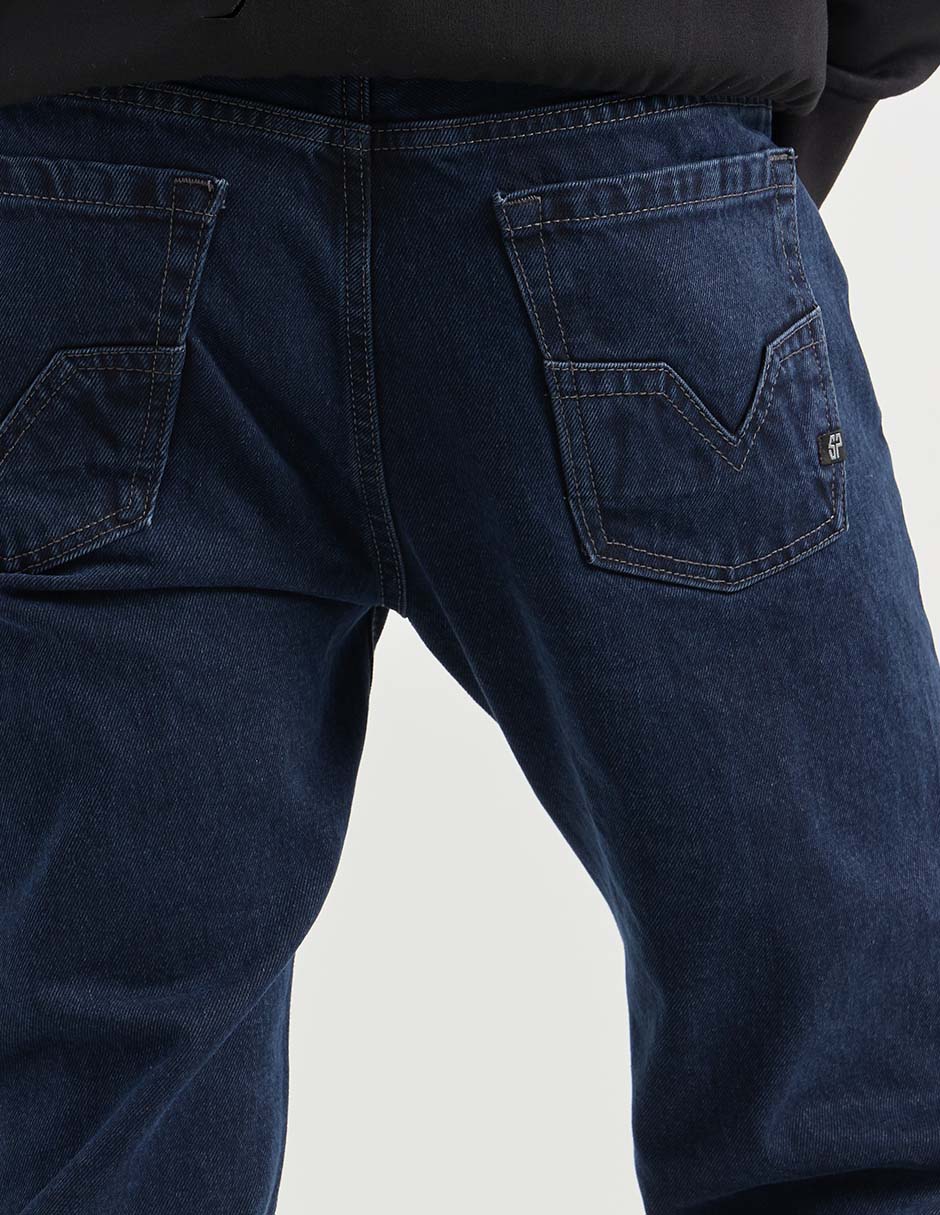 Jeans straight lavado obscuro para hombre 10