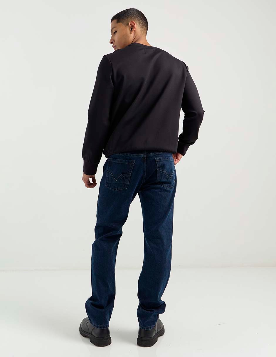 Jeans straight lavado obscuro para hombre 11