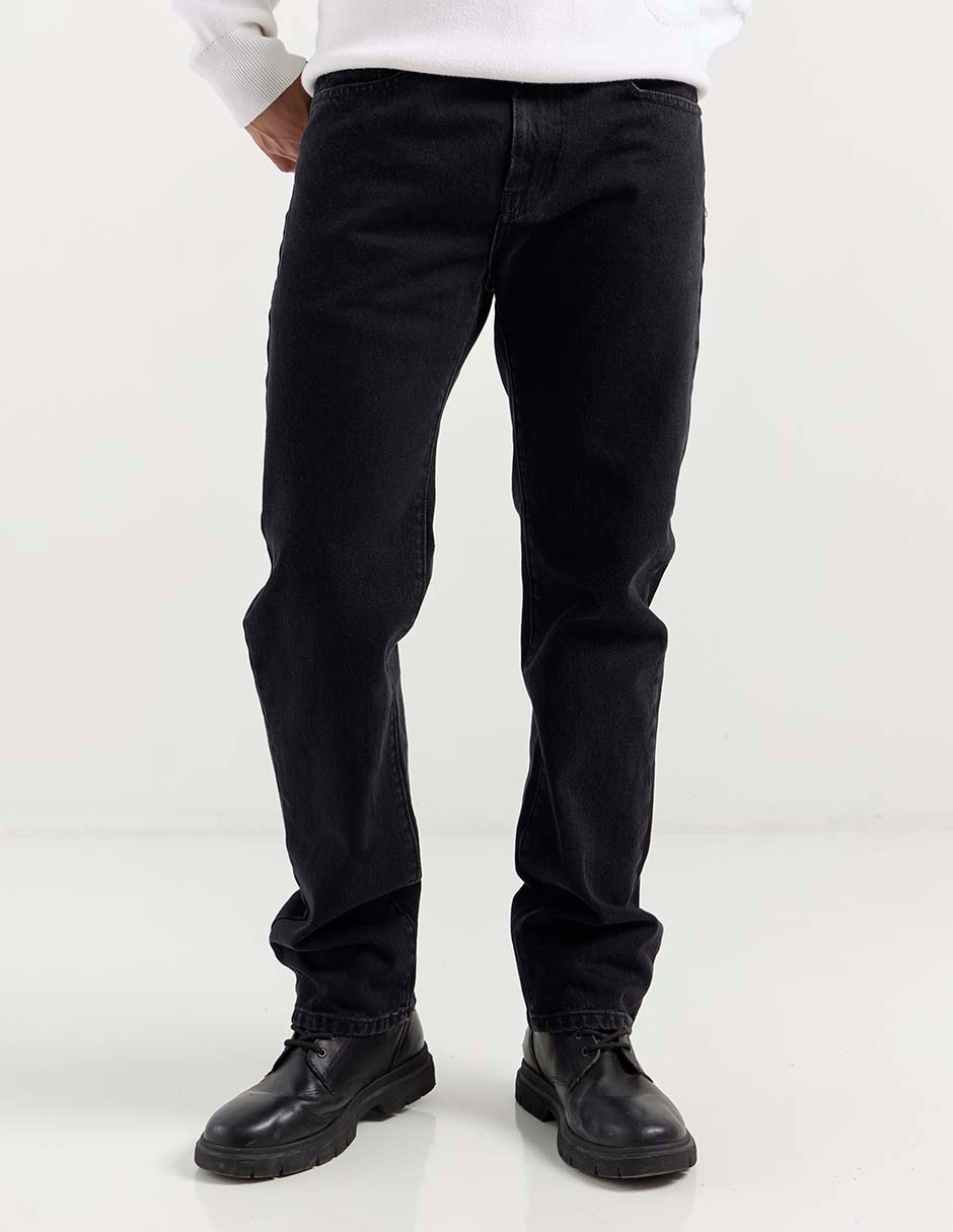 Jeans straight lavado obscuro para hombre 7