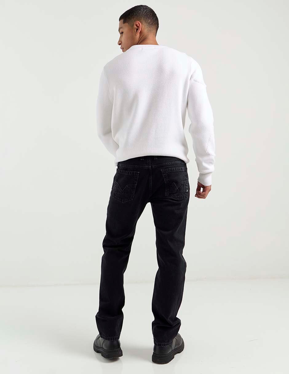Jeans straight lavado obscuro para hombre 11