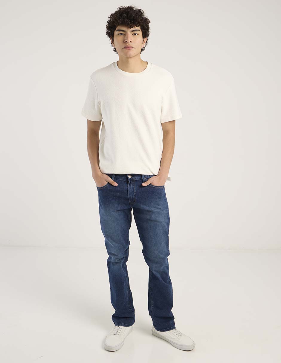 Jeans straight deslavado para hombre 1