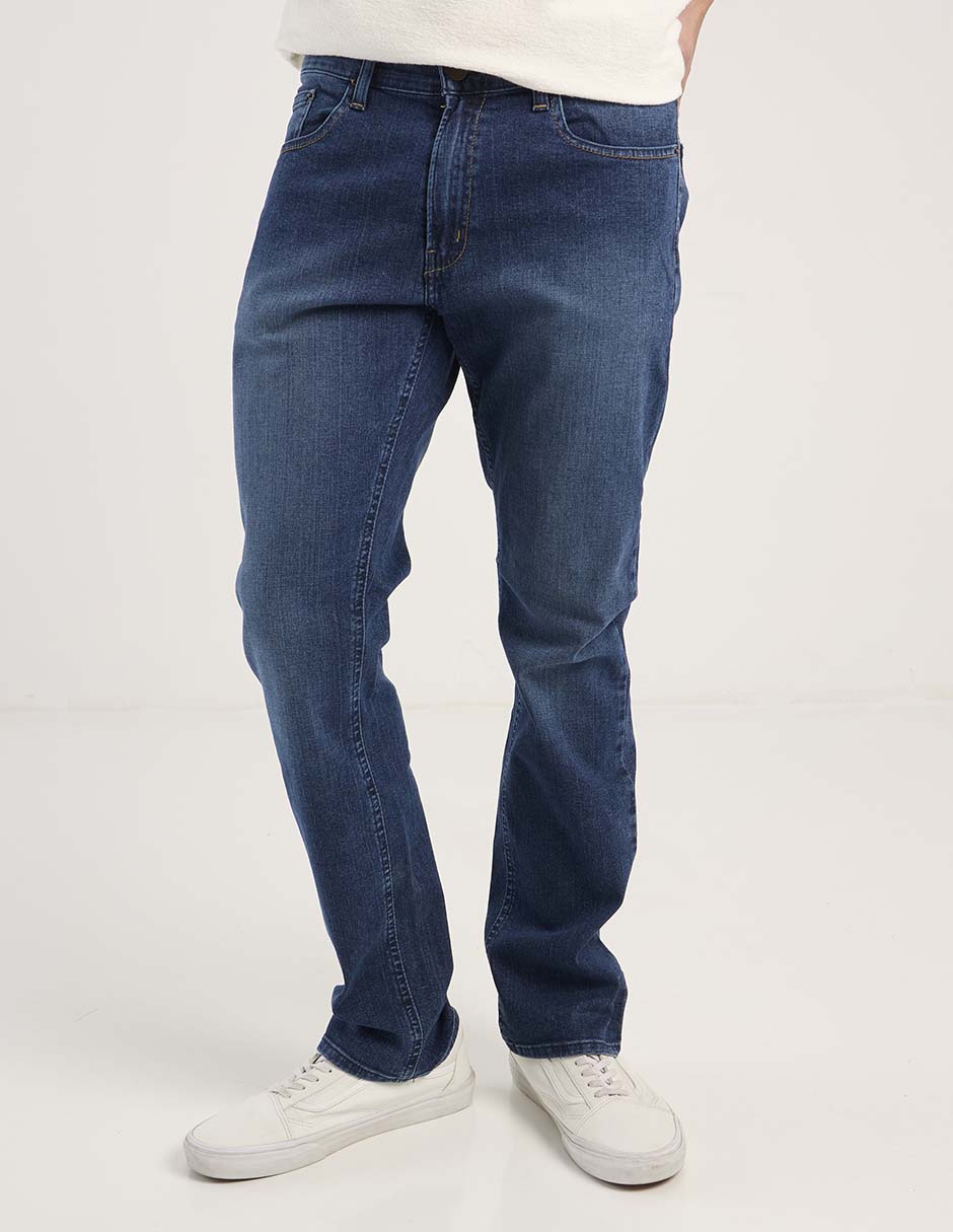 Jeans straight deslavado para hombre 7