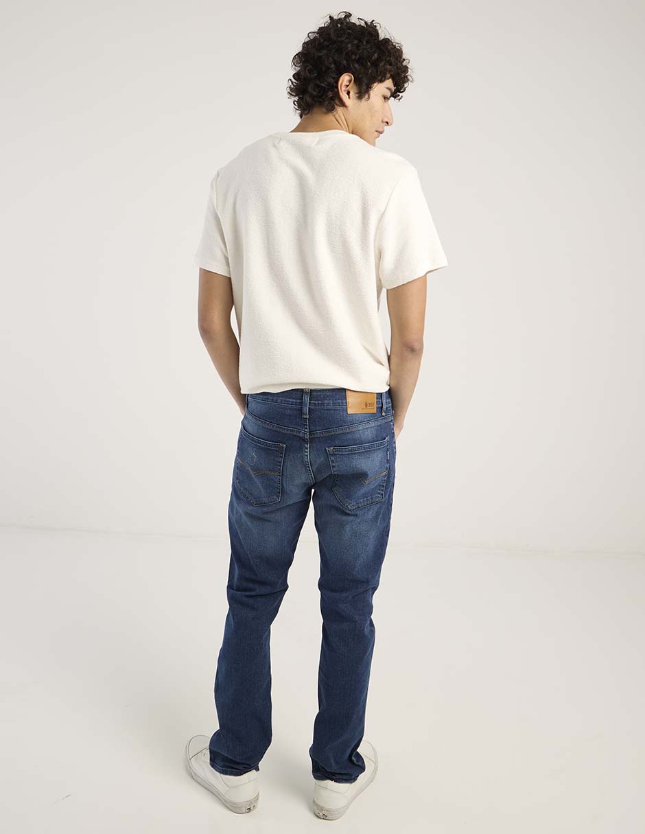 Jeans straight deslavado para hombre 11