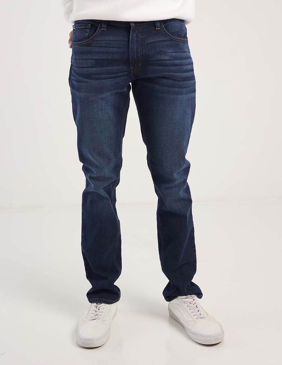Jeans straight deslavado para hombre 7