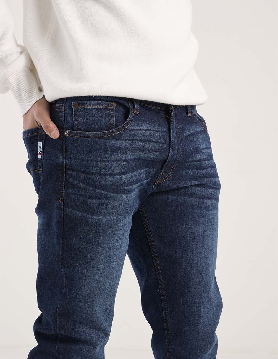Jeans straight deslavado para hombre 9