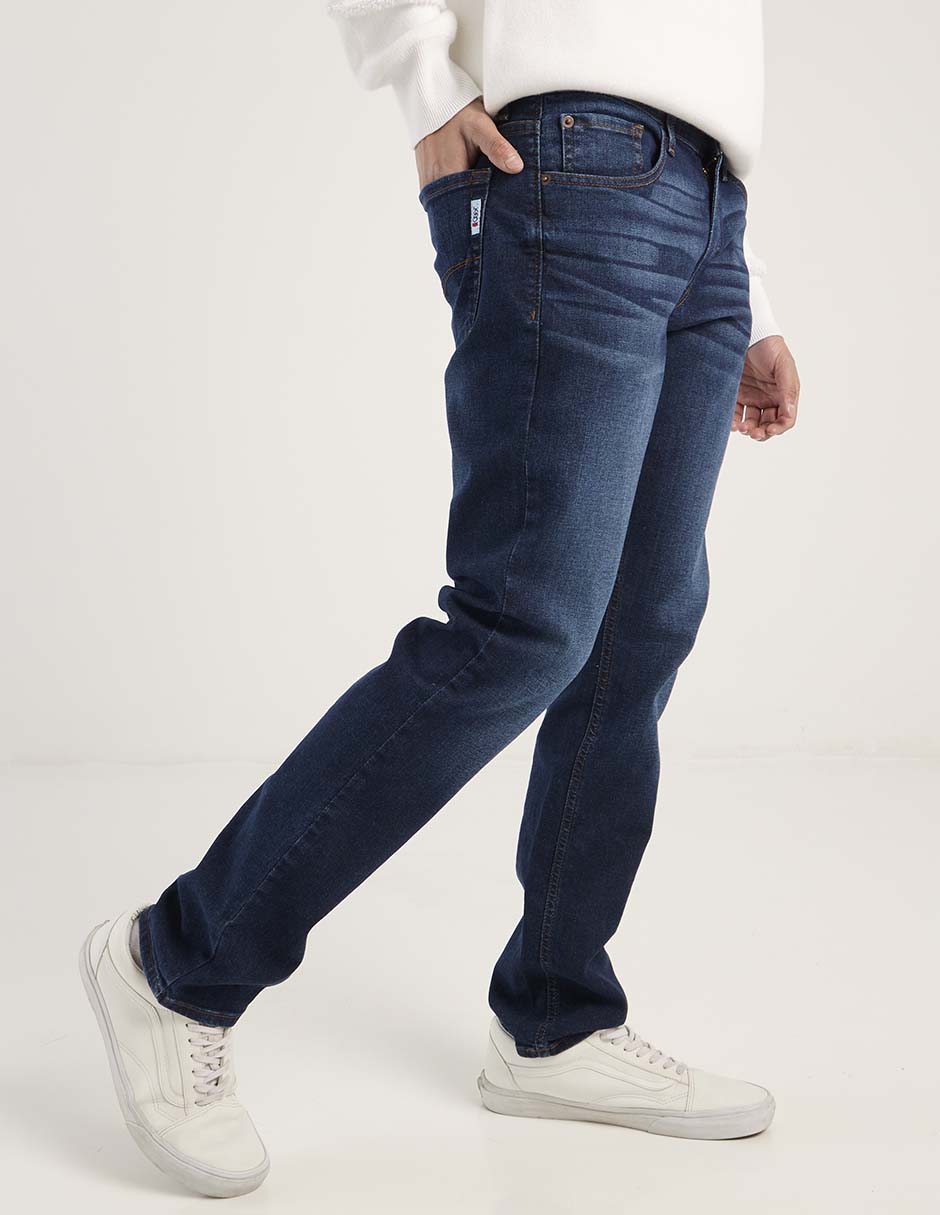 Jeans straight deslavado para hombre 10