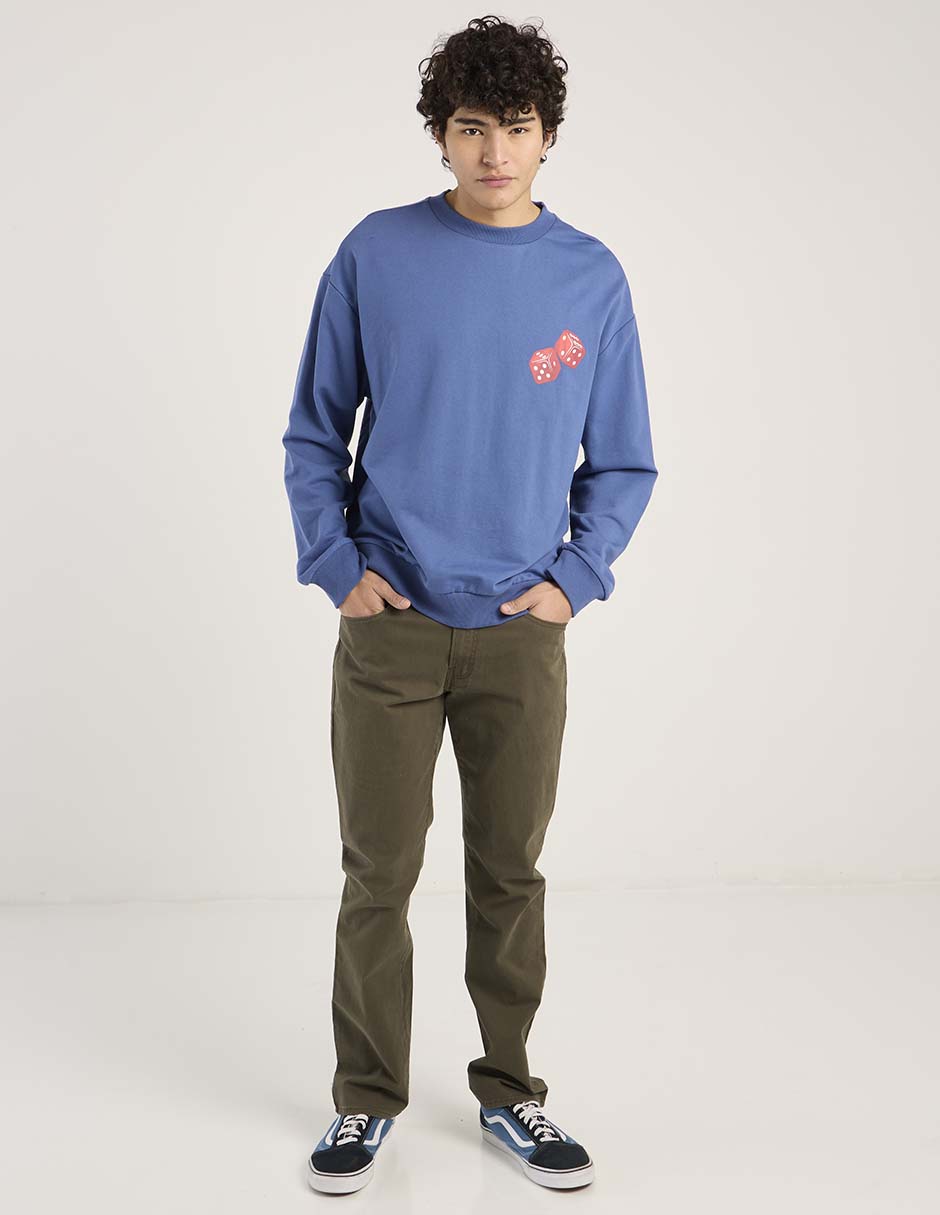 Pantalón straight Oggi de algodón para hombre