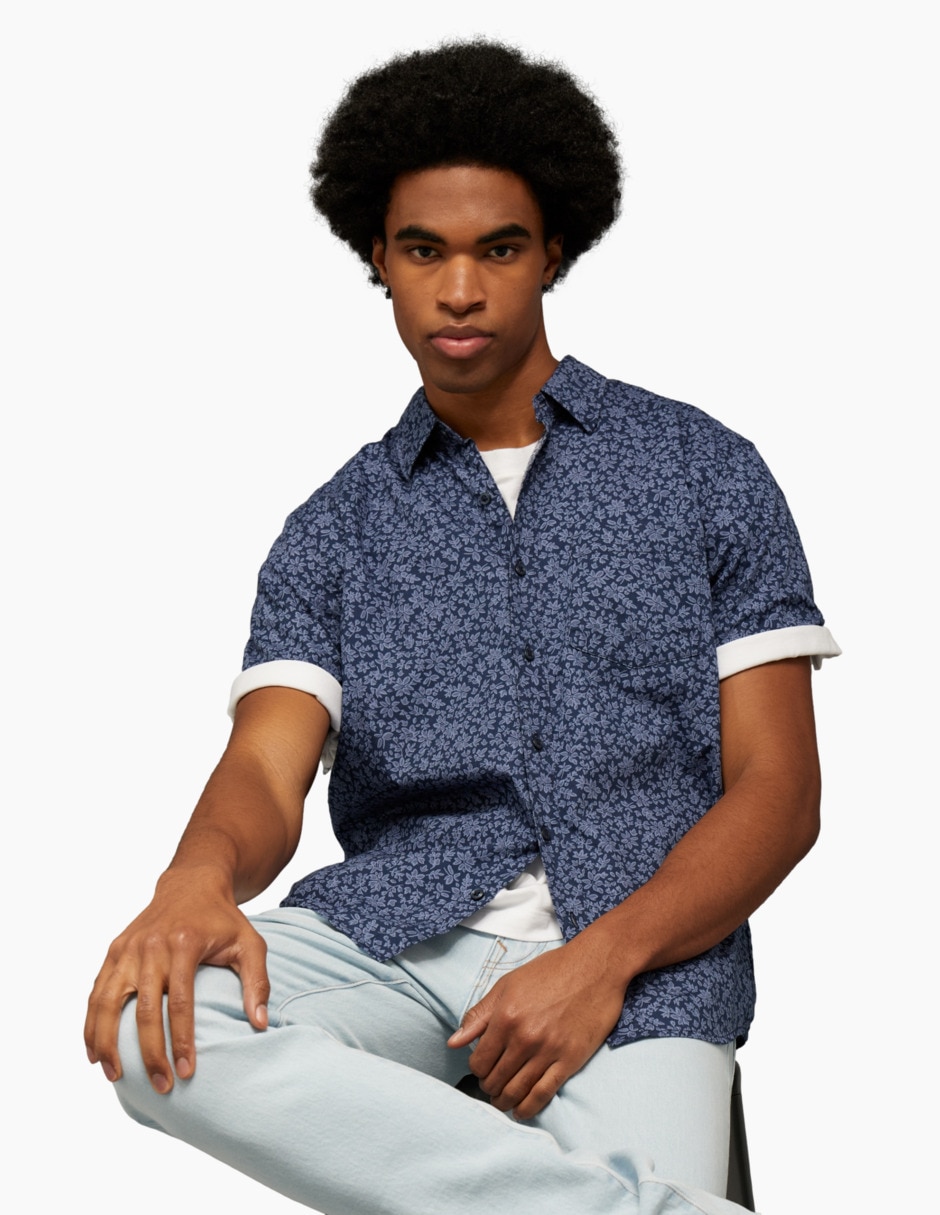 Camisa casual de algodón manga corta para hombre Camisa casual de algodón manga corta para hombre