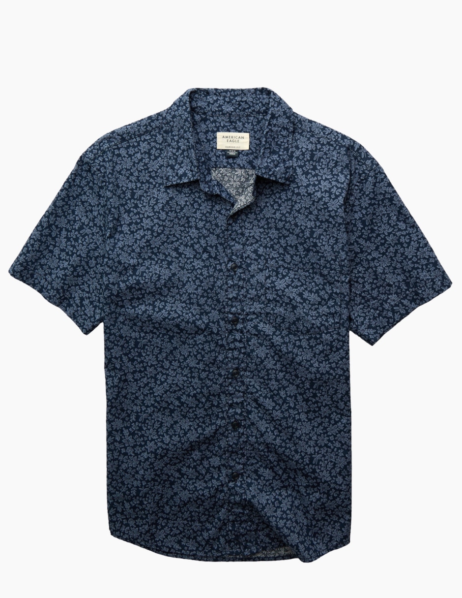 Camisa casual American Eagle de algodón manga corta para hombre