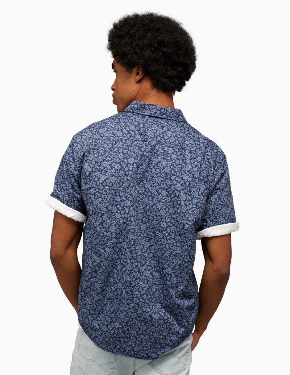 Camisa casual American Eagle de algodón manga corta para hombre