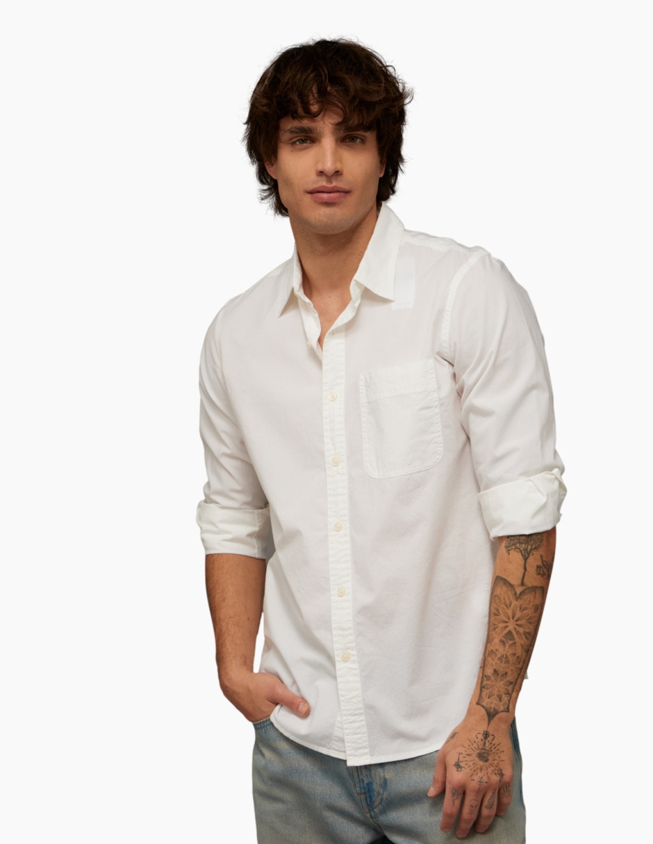 Camisa casual American Eagle de algodón manga larga para hombre