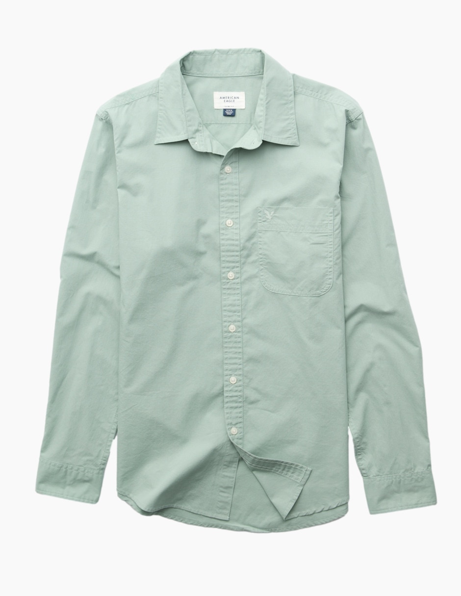 Camisa casual American Eagle de algodón manga larga para hombre