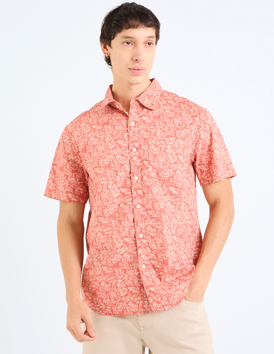 Camisa casual American Eagle de algodón manga corta para hombre