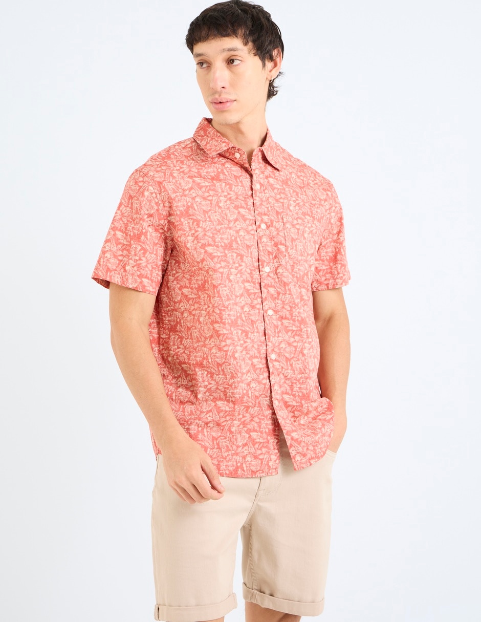Camisa casual American Eagle de algodón manga corta para hombre